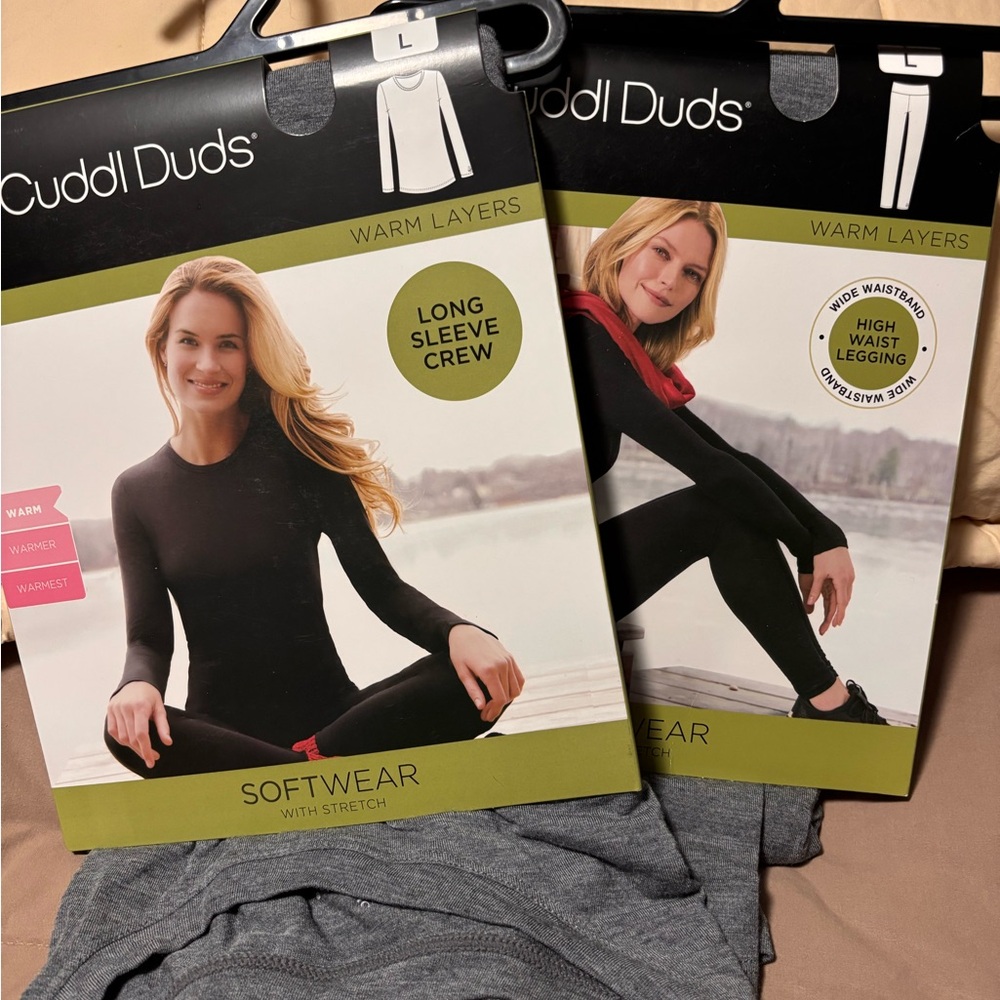 Cuddl Duds Gray Softwear Set with Gray Leggings